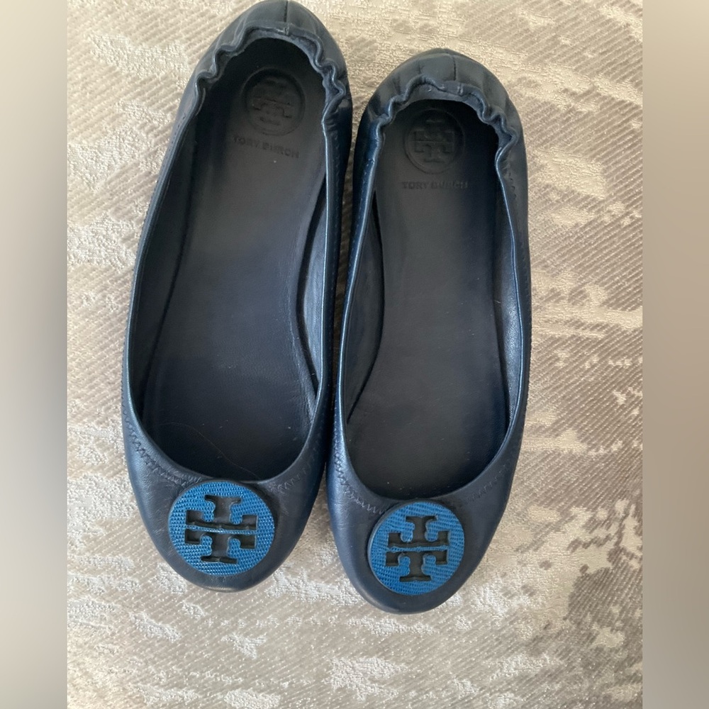 Tory Burch Minnie Travel Leather Ballet Flats - Size 7
